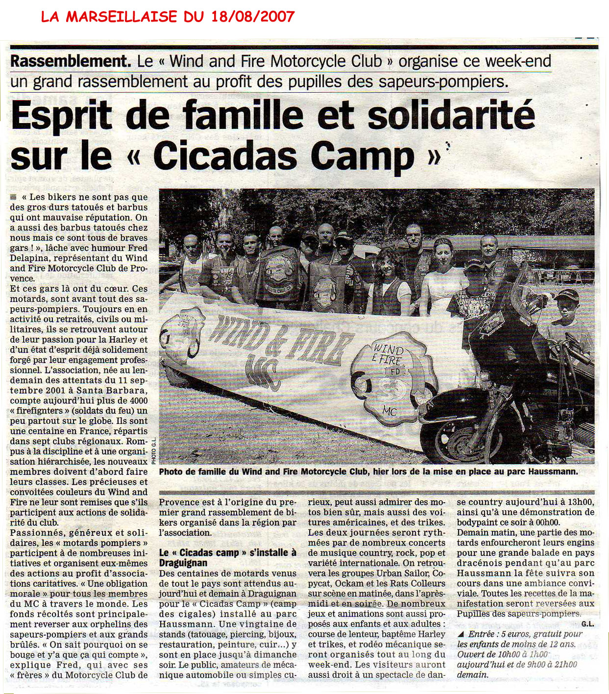 Esprit de famille et solidarité sur le cicascamp - 18 Août 2007